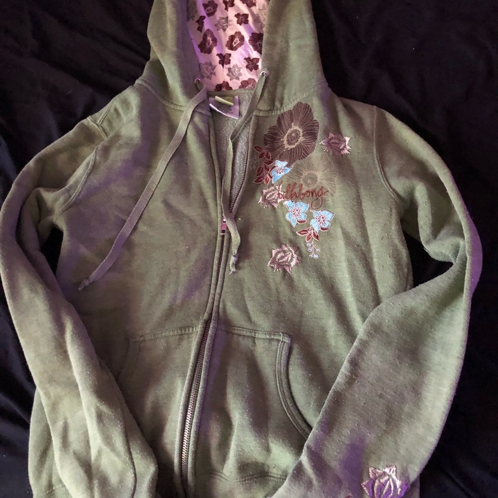 Billabong green Y2K zip up small